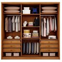 Ver imagem 3 de Guarda Roupa Casal Medelim 3 Portas 6 Gavetas com Espelho Cinamomo - Novo Horizonte