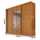 Ver imagem 2 de Guarda Roupa Casal Medelim 3 Portas 6 Gavetas com Espelho Cinamomo - Novo Horizonte