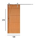 Ver imagem 3 de Porta Correr 5 Trilho Soft Aparente Puxador Tubo 80cm 120cm x 210cm Direito Belíssima Rodam Branco