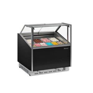 Expositor de Sorvete Gesg12 Gelopar Freezer Preto com Cubas 220v