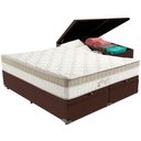 Ver imagem 1 de Cama Box Baú Marrom e Colchão King Best Molas Ensacadas Queen 158x198x33 Anjos