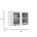 Ver imagem 3 de Armário de Cozinha Aéreo Itatiaia Aço 2 Portas Com Vidro New Premium Branco Neve