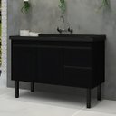 Ver imagem 1 de Gabinete de Cozinha Armário 91cm 2 Gavetas 2 Portas 100% MDF:Preto Fosco