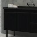 Ver imagem 2 de Gabinete de Cozinha Armário 91cm 2 Gavetas 2 Portas 100% MDF:Preto Fosco