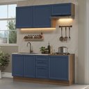 Ver imagem 1 de Armário de Cozinha Compacta 180 Cm Rustic/azul Vik Madesa