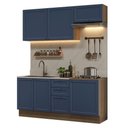Ver imagem 2 de Armário de Cozinha Compacta 180 Cm Rustic/azul Vik Madesa