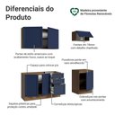 Ver imagem 4 de Armário de Cozinha Compacta 180 Cm Rustic/azul Vik Madesa