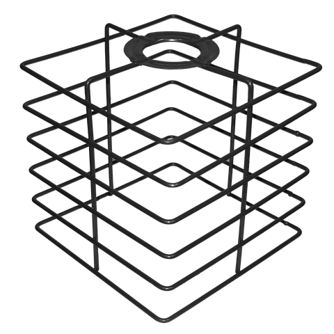 Cupula de Aramado Boxy Preto para Pendentes e Abajures