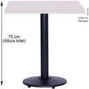 Ver imagem 2 de Mesa Zeta Ferro Preto 75 Cm (alt) Disco Redondo Tampo Mdp Quadrado 70 Cm (larg) X 2,50 Cm (alt)