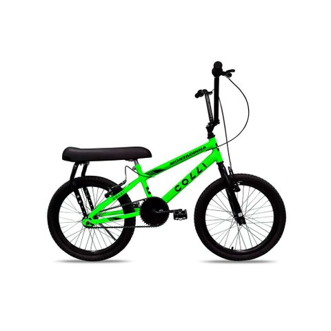 Bicicleta Colli Montadinha Aro 20 Selim Mobik Bagageiro Cor Amarelo Neon Tamanho do Quadro 12 Verde