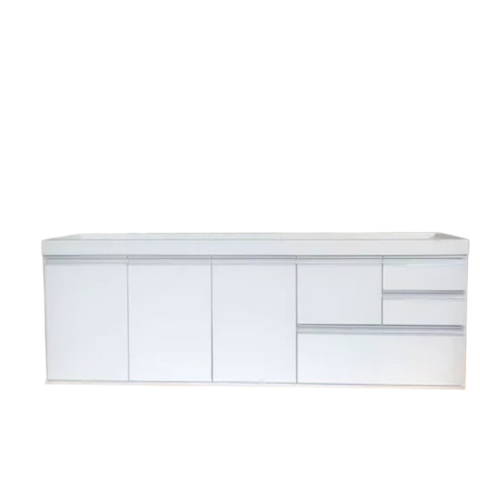 Gabinete para Pia de Cozinha de 2m sem Tampo Branco Fosco Mdf Rino Móveis Donatelo Branco Fosco