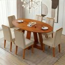 Ver imagem 2 de Conjunto Sala de Jantar Mesa 1,80m Vick 6 Cadeiras Tati