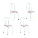 Ver imagem 1 de Kit 4 Cadeiras Tubular 89x37x42 cm Ane B Branco/Botanic Bege