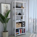 Ver imagem 2 de Estante para Livros Industrial 1 Porta 3 Prateleiras Branco - Panorama Móveis