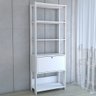 Estante para Livros Industrial 1 Porta 3 Prateleiras Branco - Panorama Móveis - 5