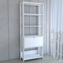Ver imagem 5 de Estante para Livros Industrial 1 Porta 3 Prateleiras Branco - Panorama Móveis