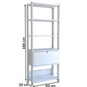 Ver imagem 4 de Estante para Livros Industrial 1 Porta 3 Prateleiras Branco - Panorama Móveis