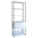 Ver imagem 3 de Estante para Livros Industrial 1 Porta 3 Prateleiras Branco - Panorama Móveis