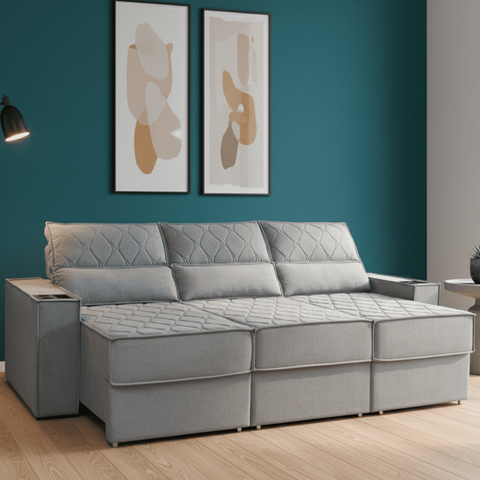 Sofa 6 Lugares 290cm Retratil e Reclinavel Munique