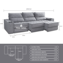 Ver imagem 4 de Sofa 6 Lugares 290cm Retratil e Reclinavel Munique