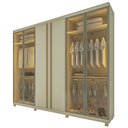 Ver imagem 2 de Guarda-Roupas Casal 6 Portas com 4 Portas Reflecta com Pés com LED Absolut New 100% MDF