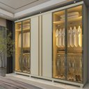 Ver imagem 1 de Guarda-Roupas Casal 6 Portas com 4 Portas Reflecta com Pés com LED Absolut New 100% MDF