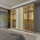 Ver imagem 7 de Guarda-Roupas Casal 6 Portas com 4 Portas Reflecta com Pés com LED Absolut New 100% MDF