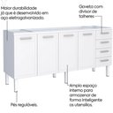 Ver imagem 2 de Gabinete de Cozinha Juno Branco em Aço com 4 Gavetas para Pias de 2,00 Metros - P87624 - Cozimax Gab