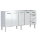 Ver imagem 1 de Gabinete de Cozinha Juno Branco em Aço com 4 Gavetas para Pias de 2,00 Metros - P87624 - Cozimax Gab
