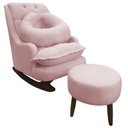 Ver imagem 1 de Kit Amamentação com Balanço Suede Rosa Bebe - Dominic Decor Lille