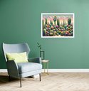 Ver imagem 1 de Quadro Decorativo Cactos com Flores - 50x70cm:moldura Branca