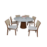 Conjunto Sala de Jantar Mesa Lili 1,50m Madeira Maciça 6 Cadeiras Manu Jequitibá Móveis Lili/manu - 2
