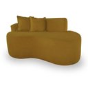 Ver imagem 3 de Sofá Feijão de Canto Curvado Elegante 2 Lugares Bouclé Cor:bouclé Mostarda