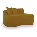 Ver imagem 2 de Sofá Feijão de Canto Curvado Elegante 2 Lugares Bouclé Cor:bouclé Mostarda