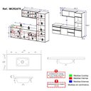 Ver imagem 4 de Armário Cozinha Modulada Completa Suspensa com Pia 251,5cm Milano Multimóveis MCR2479 Grafite/