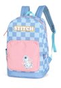 Ver imagem 3 de Mochila de Costas Stitch Xadrez Azul Bolso Rosa - Luxcel