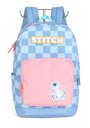 Ver imagem 1 de Mochila de Costas Stitch Xadrez Azul Bolso Rosa - Luxcel