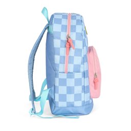 Mochila de Costas Stitch Xadrez Azul Bolso Rosa - Luxcel - 5