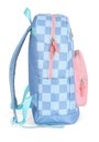 Ver imagem 5 de Mochila de Costas Stitch Xadrez Azul Bolso Rosa - Luxcel