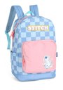 Ver imagem 2 de Mochila de Costas Stitch Xadrez Azul Bolso Rosa - Luxcel