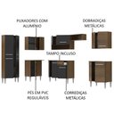 Ver imagem 4 de Cozinha Canto Emilly Armário Balcão 15 Portas Preto Madesa