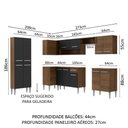 Ver imagem 5 de Cozinha Canto Emilly Armário Balcão 15 Portas Preto Madesa
