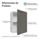 Ver imagem 3 de Armário Aéreo 50cm 1 Porta Branco/Cinza Vik Madesa Branco/Cinza