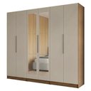 Ver imagem 1 de Guarda-Roupa Modulado 240 cm 6 Portas com Espelhos 6 Gavetas Rustic/Crema Neo Madesa 04