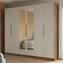 Ver imagem 3 de Guarda-Roupa Modulado 240 cm 6 Portas com Espelhos 6 Gavetas Rustic/Crema Neo Madesa 04
