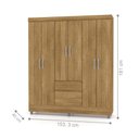 Ver imagem 2 de Guarda-roupa Ideal 6 Portas Nature 3 Cabideiros 2 Gavetas Corrediças Metálicas