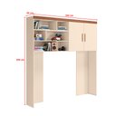 Ver imagem 3 de Jogo de Quarto Chiara com Roupeiro 2 Portas, Módulo Aéreo e Cama com Auxiliar - Off White / Amadeira