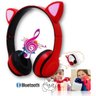 Fone De Ouvido Bluetooth Gatinho Dobravel D47 Vermelho - 1