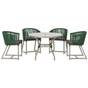 Ver imagem 1 de Mesa com 4 Cadeiras e Noronha Estofado 11 Trama Original Verde