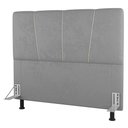 Ver imagem 1 de Cabeceira Cama Box Casal Queen Size Amber 160cm Estofada Linho Cinza Claro - Desk Design